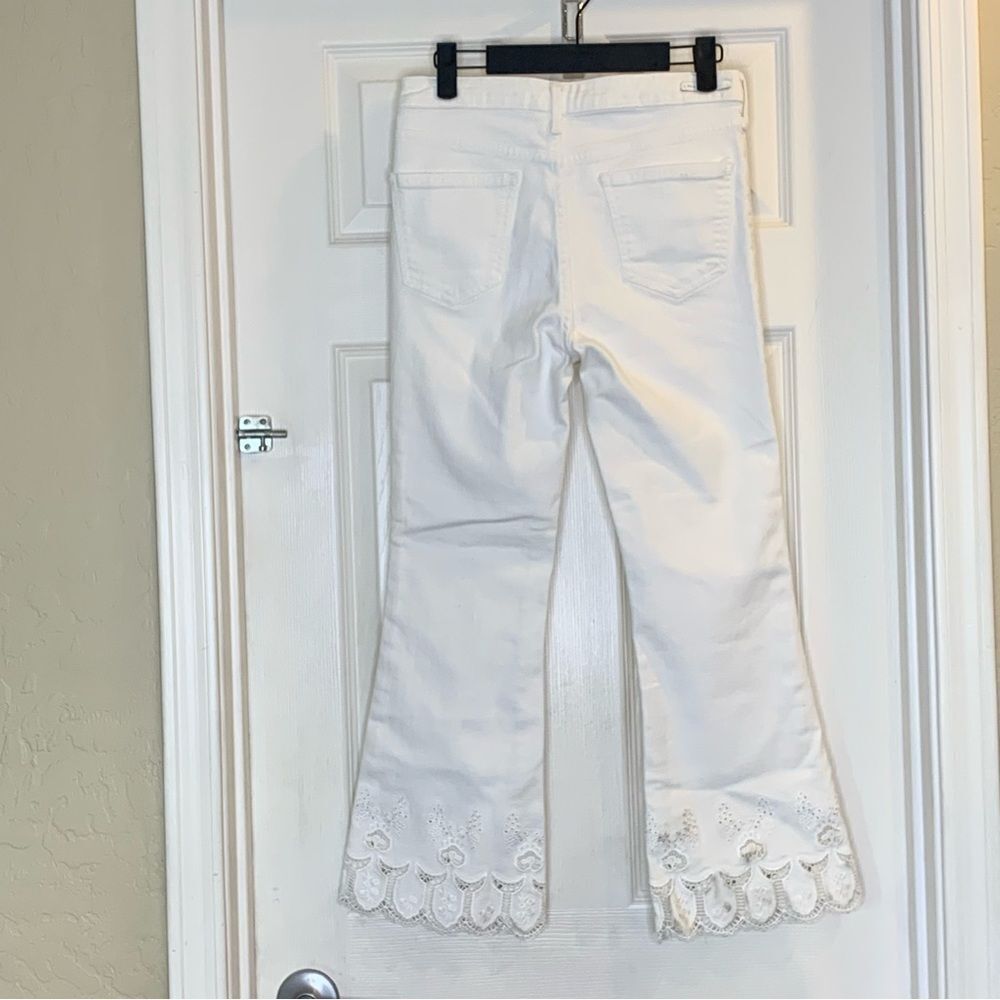 Anthropologie Pilcro High-Rise Cropped Flare Jeans White Size 26 - Picture 12 of 12